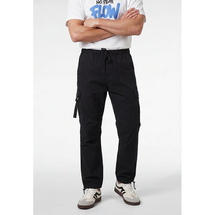 Pantalón Cargo Parachute Hombre Negro 1