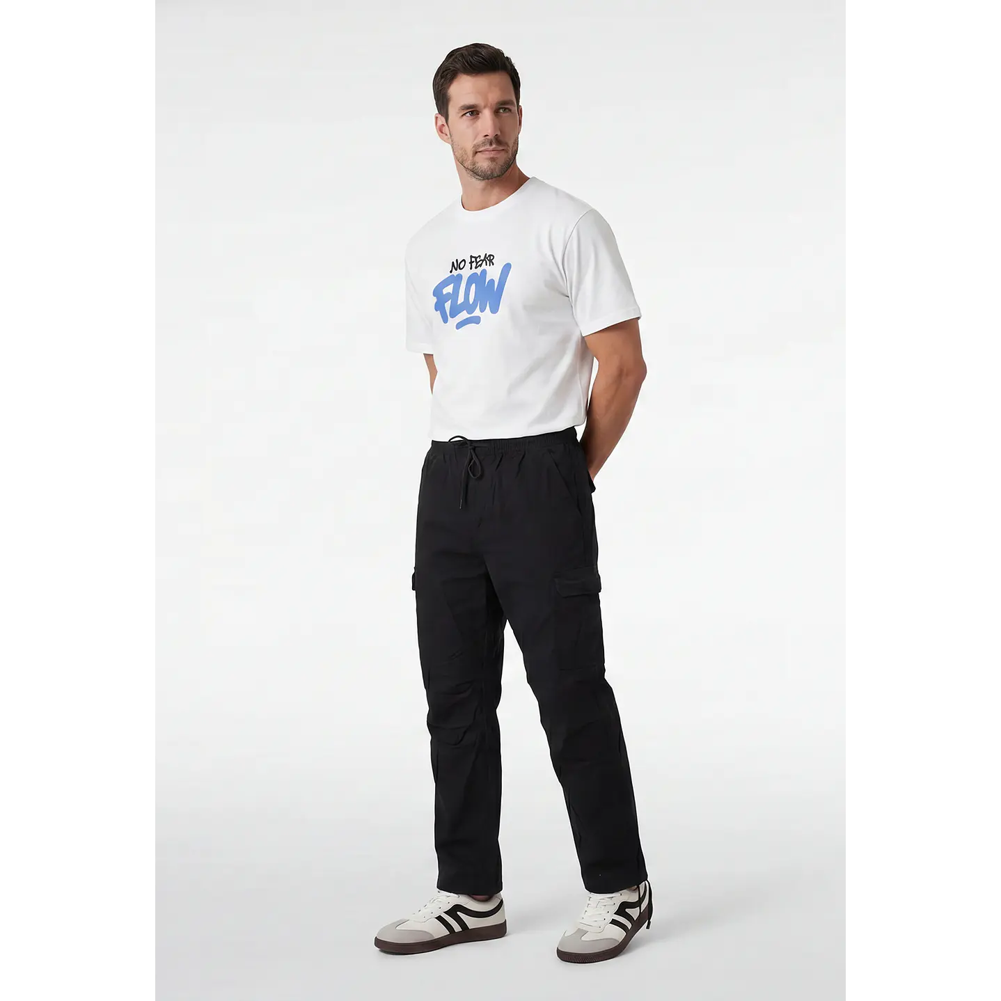 Pantalón Cargo Parachute Hombre Negro 3