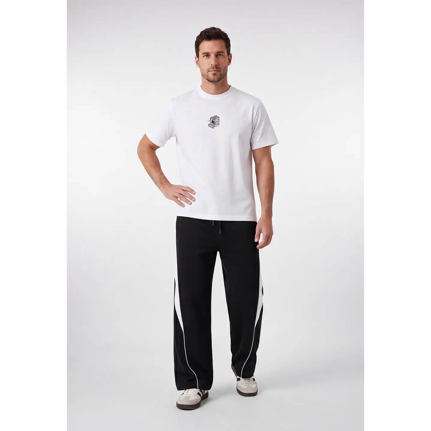 Buzo Bicolor Hombre Negro 3