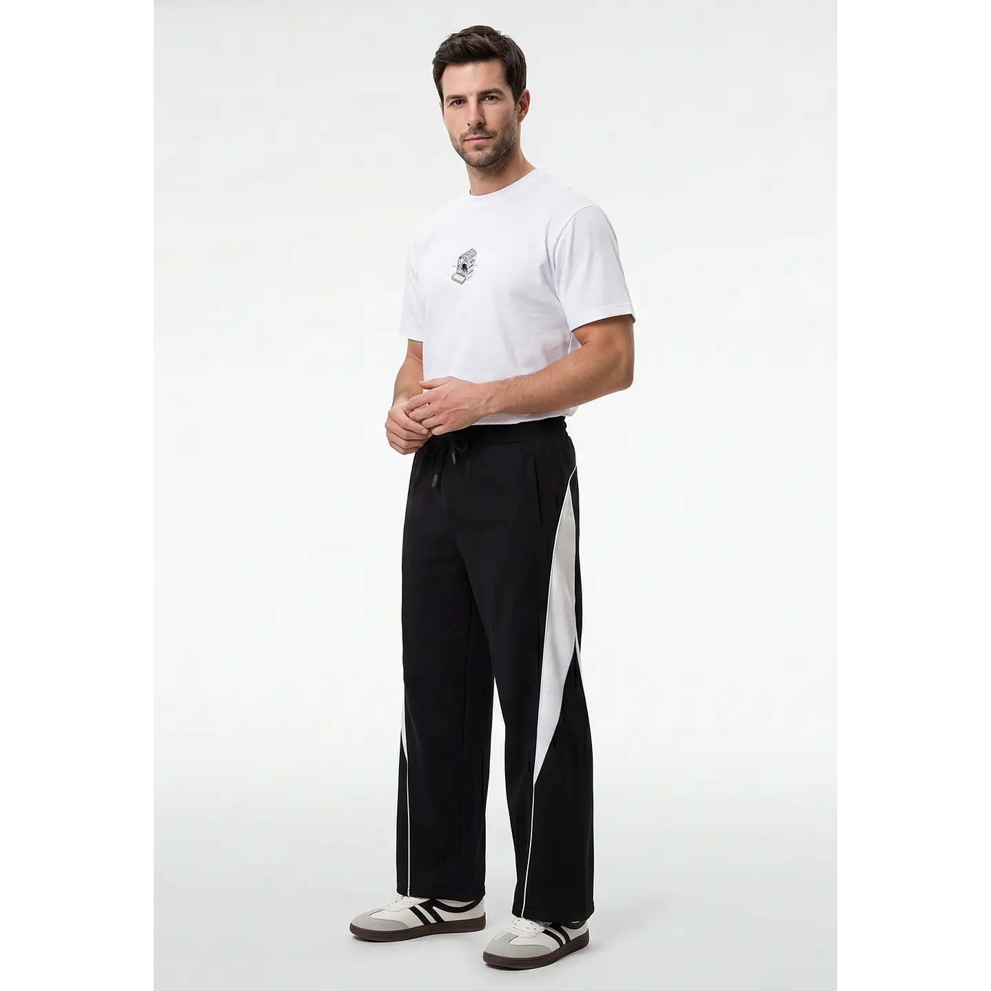 Buzo Bicolor Hombre Negro 4