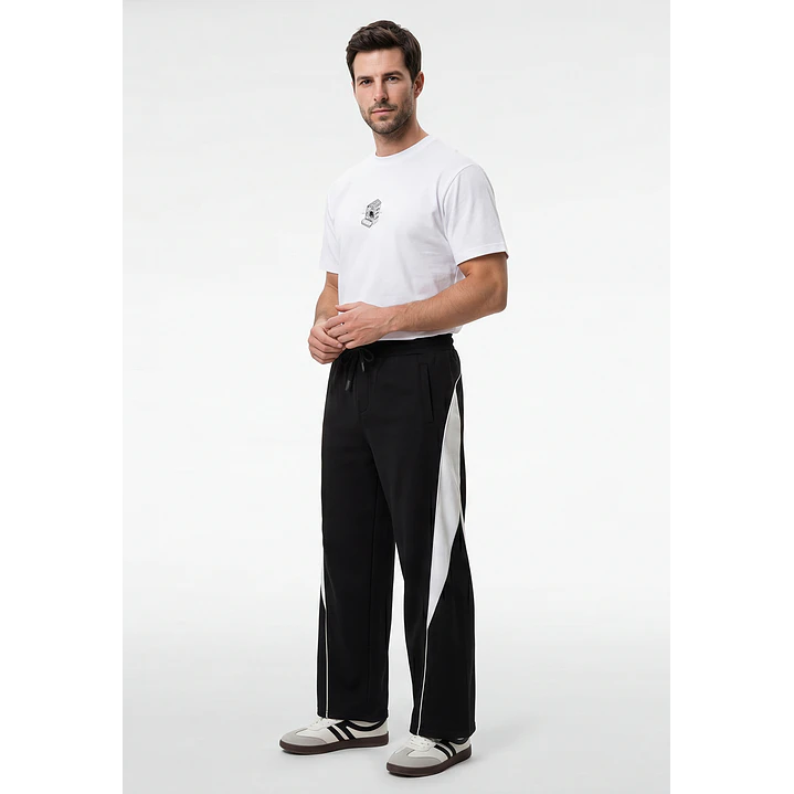 Buzo Bicolor Hombre Negro 4