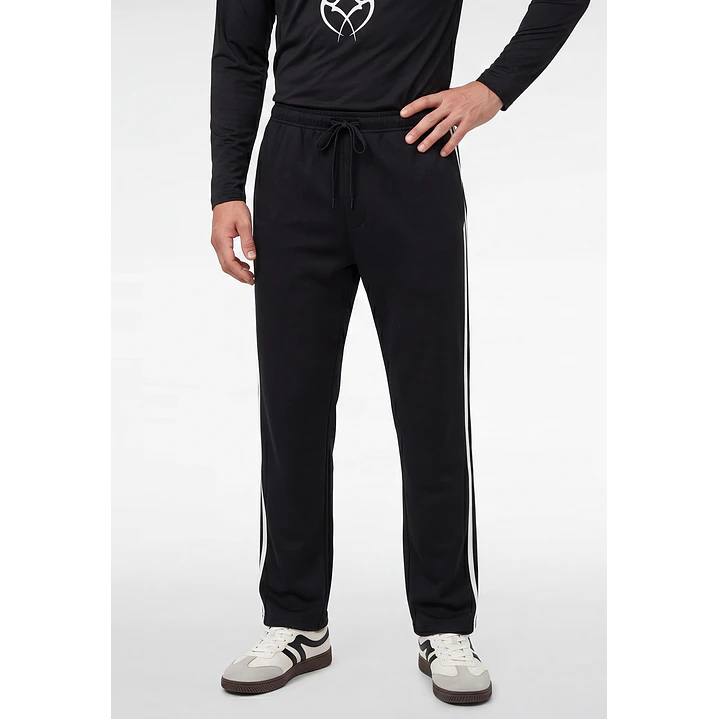 Buzo Cinta Lateral Relaxed Hombre Negro 1