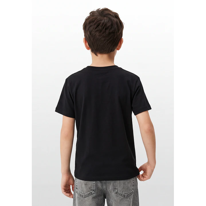 Polera Print Engomado Niño Negro 4
