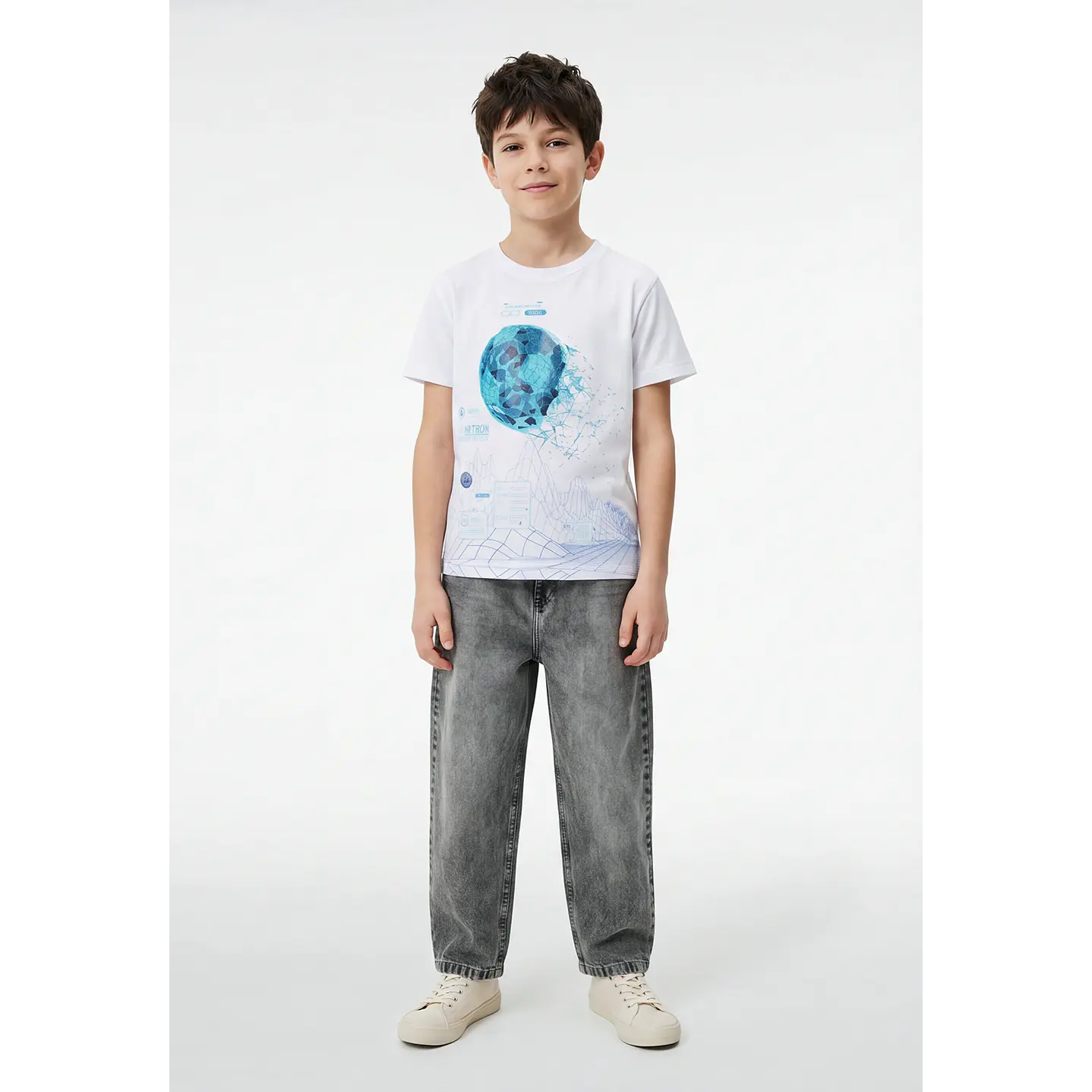Polera Future Engomado Niño Blanco 2