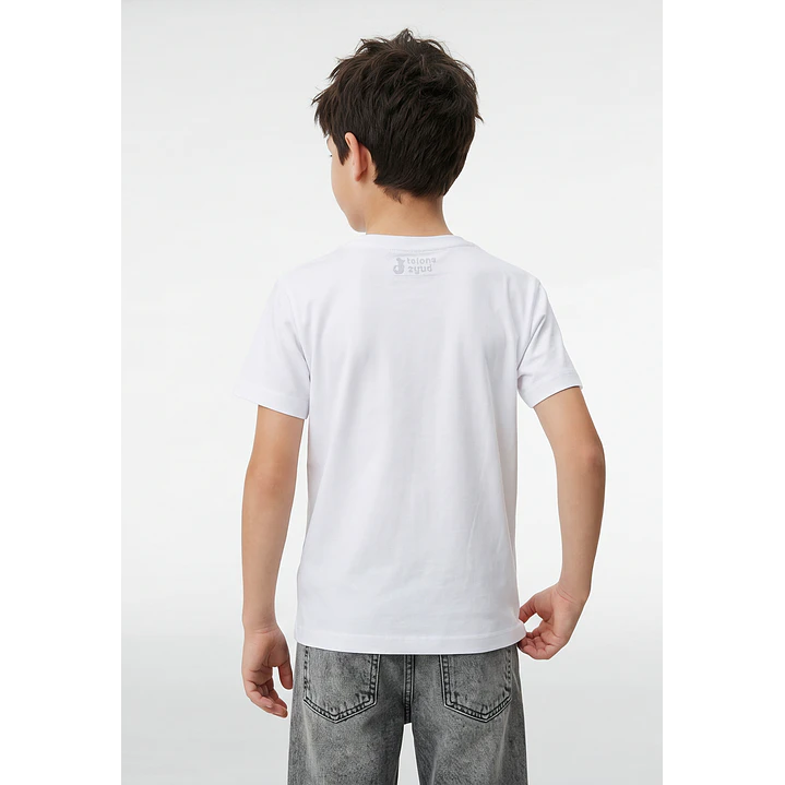 Polera Print Engomado Niño Blanco 3
