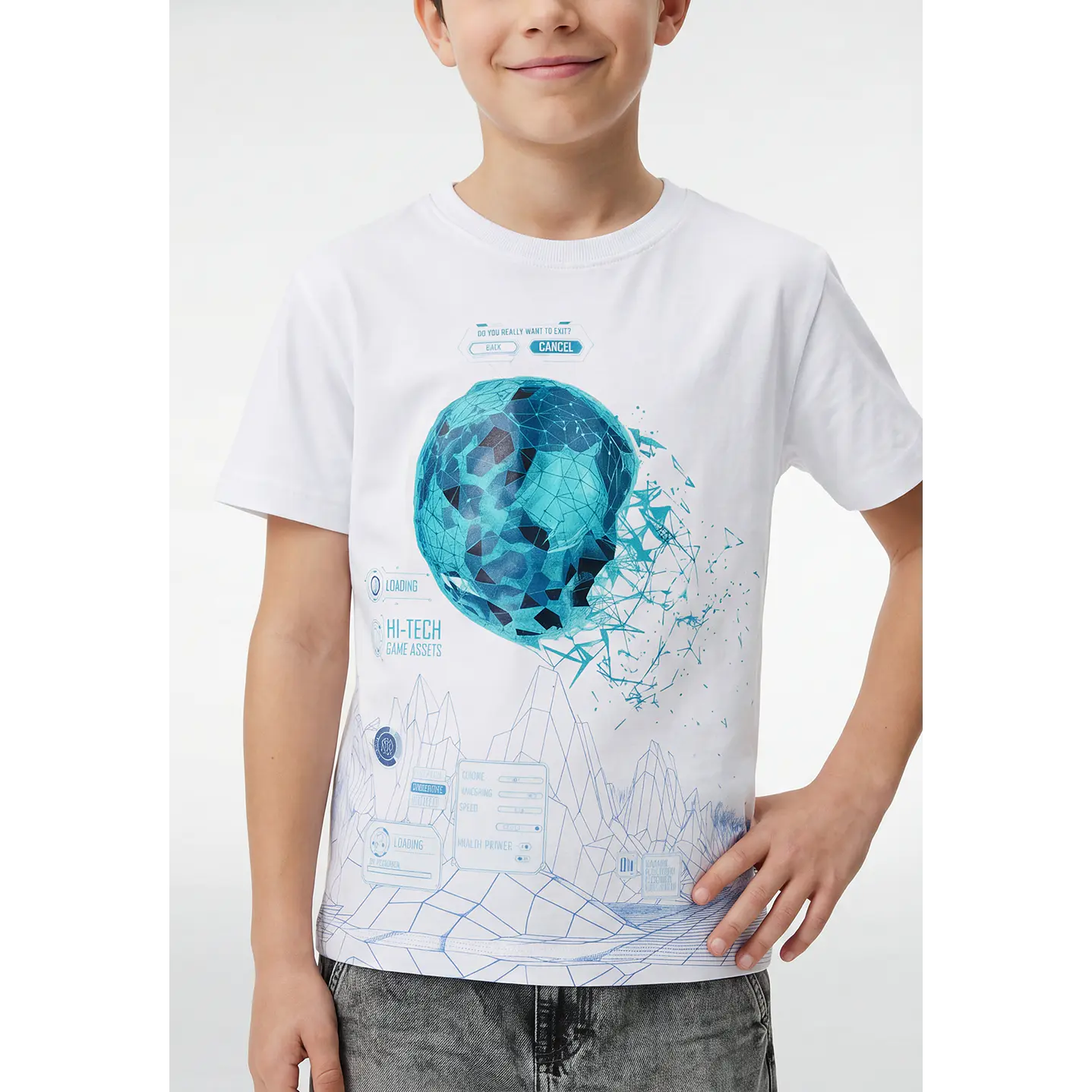 Polera Future Engomado Niño Blanco 4