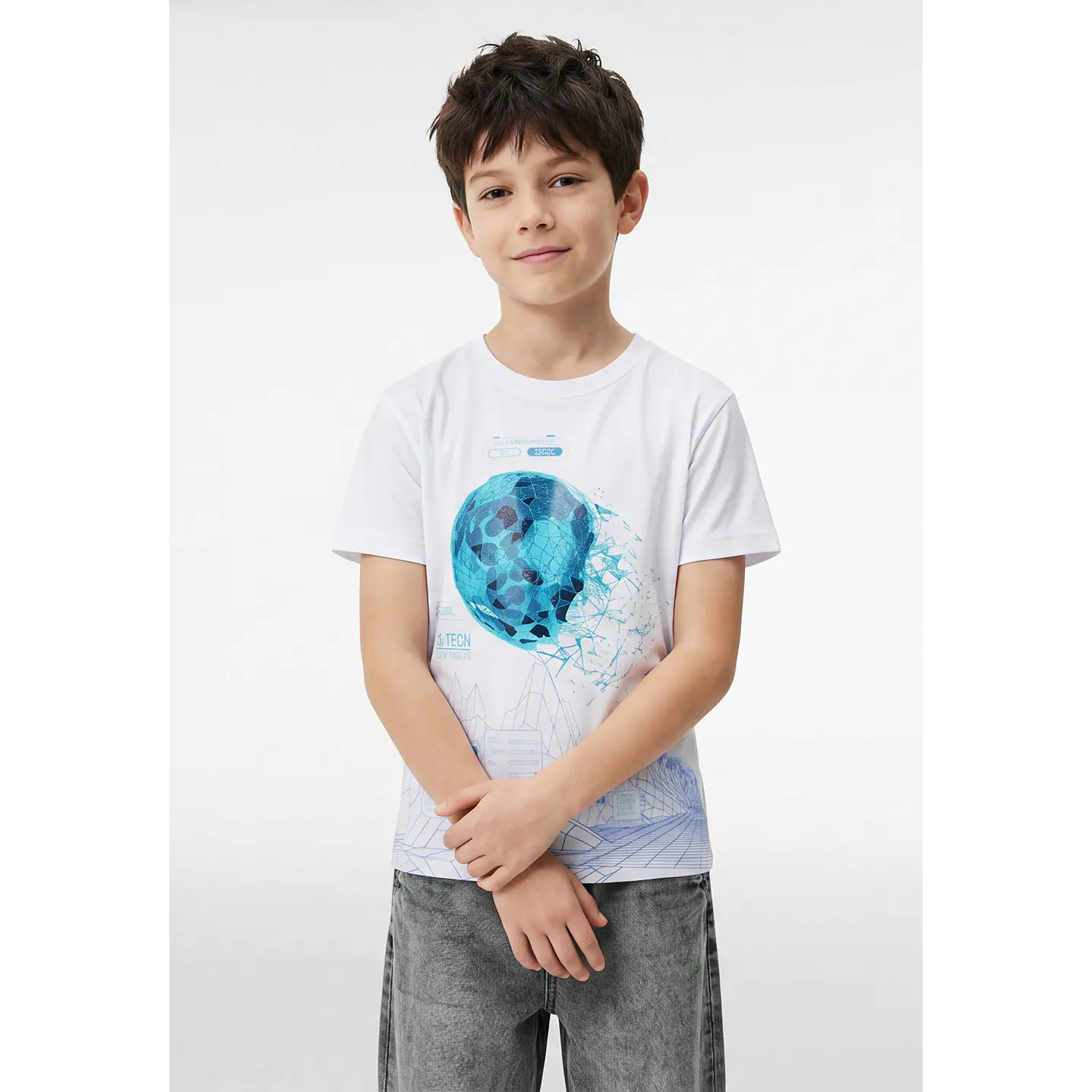 Polera Future Engomado Niño Blanco 1