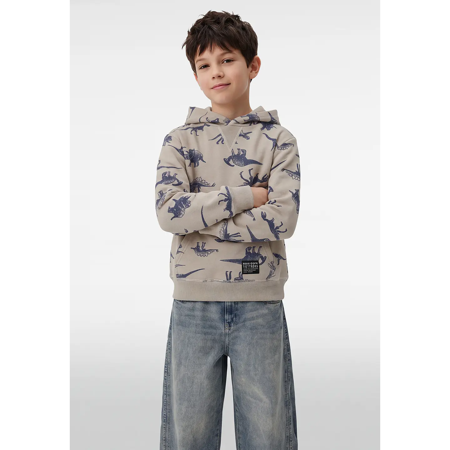 Polerón Dino Niño Beige 1