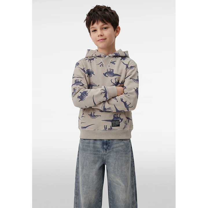 Polerón Dino Niño Beige 1