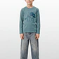 Polera Dino Niño Manga Larga Verde - Miniatura 2
