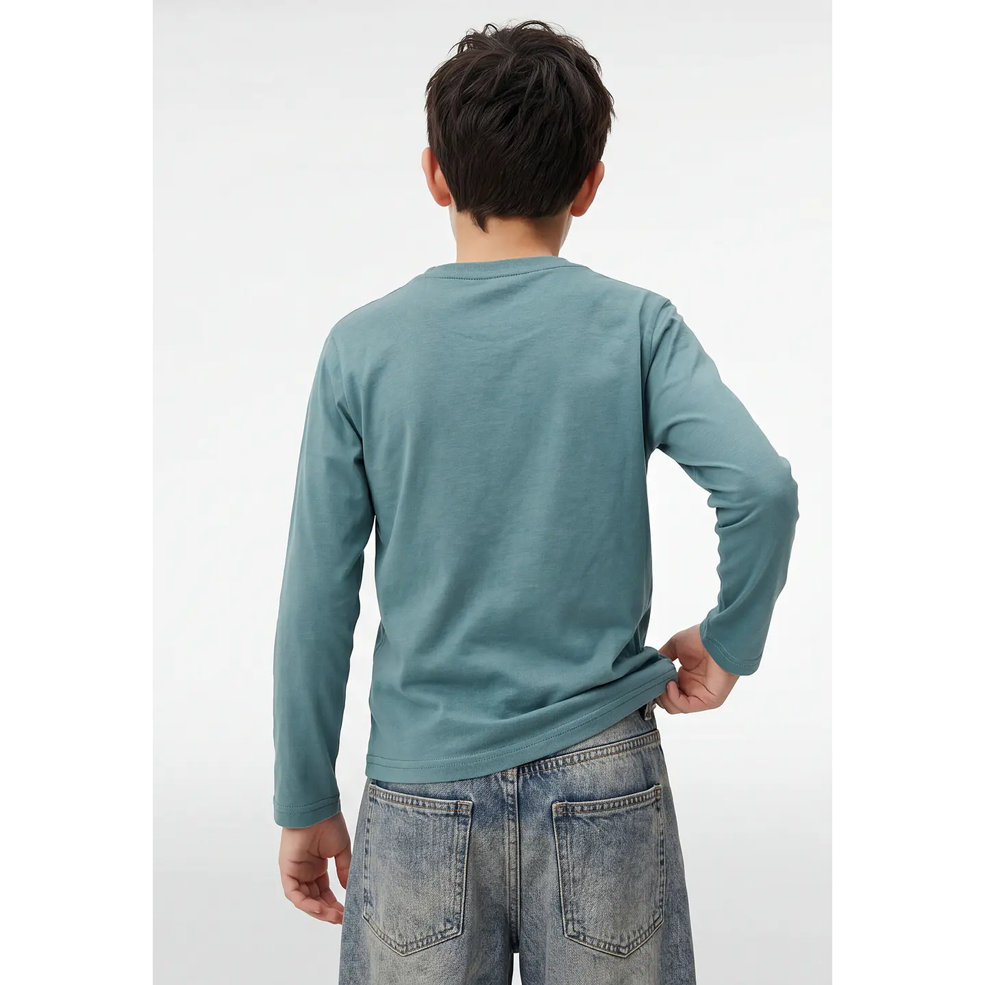 Polera Dino Niño Manga Larga Verde 4