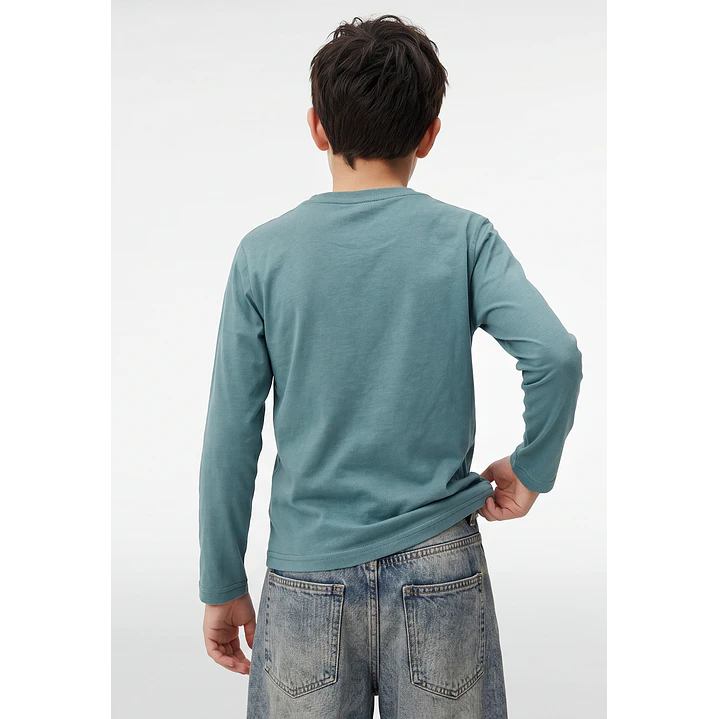 Polera Dino Niño Manga Larga Verde 4