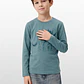 Polera Dino Niño Manga Larga Verde - Miniatura 1