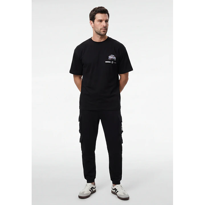 Buzo Cargo Hombre Negro 4
