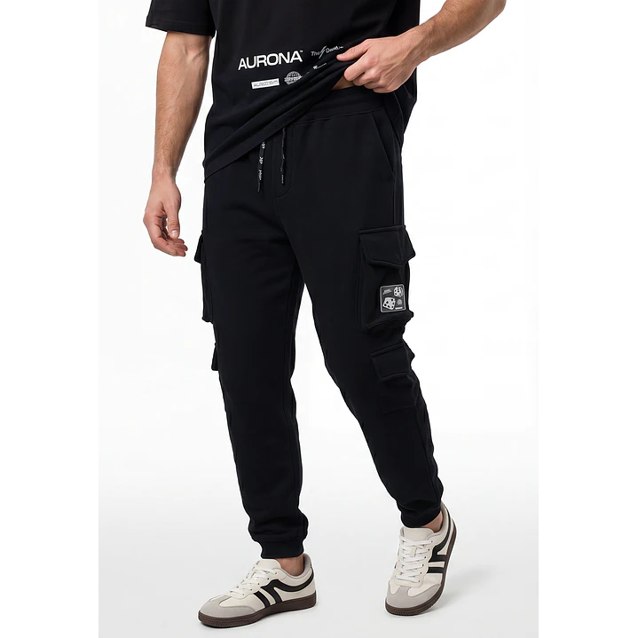 Buzo Cargo Hombre Negro 1