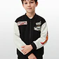 Chaqueta Racing Bomber Niño Manga Larga Negro - Miniatura 1
