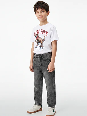 Jeans Loose Fit Niño Negro