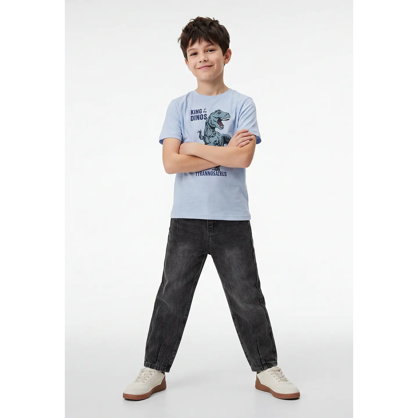 Polera Dino Niño Celeste 3