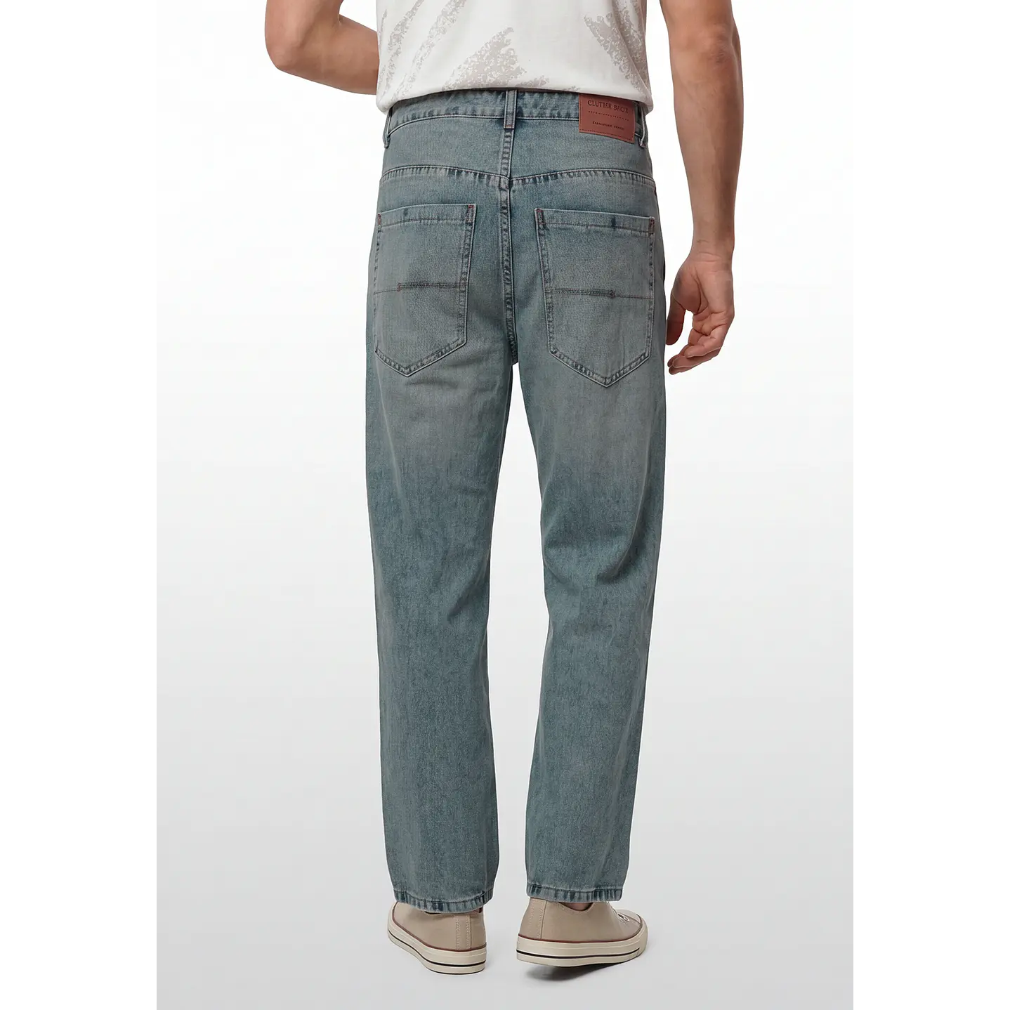 Jeans Oxidado Baggy Hombre Azul 2