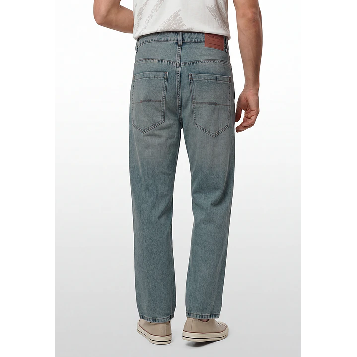 Jeans Oxidado Baggy Hombre Azul 2