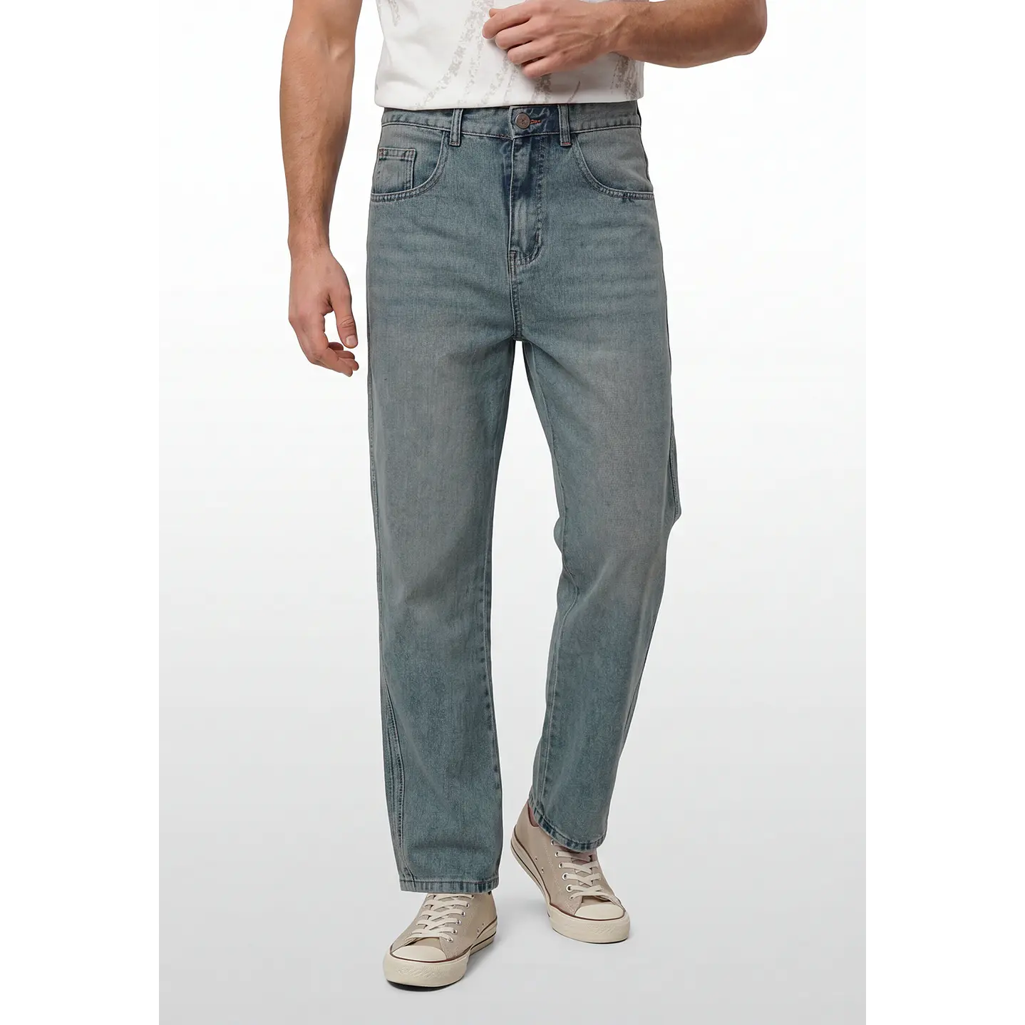 Jeans Oxidado Baggy Hombre Azul 1