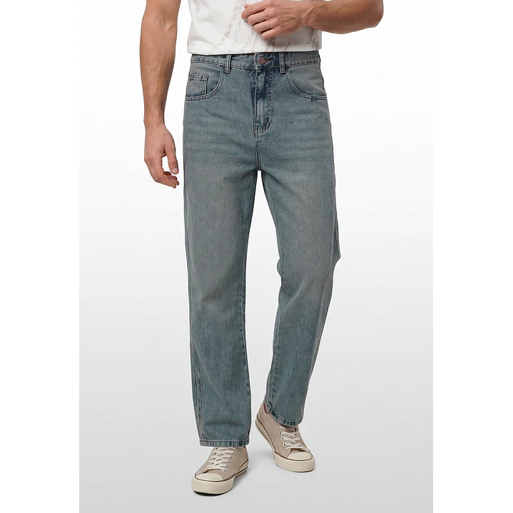 Jeans Oxidado Baggy Hombre Azul 1
