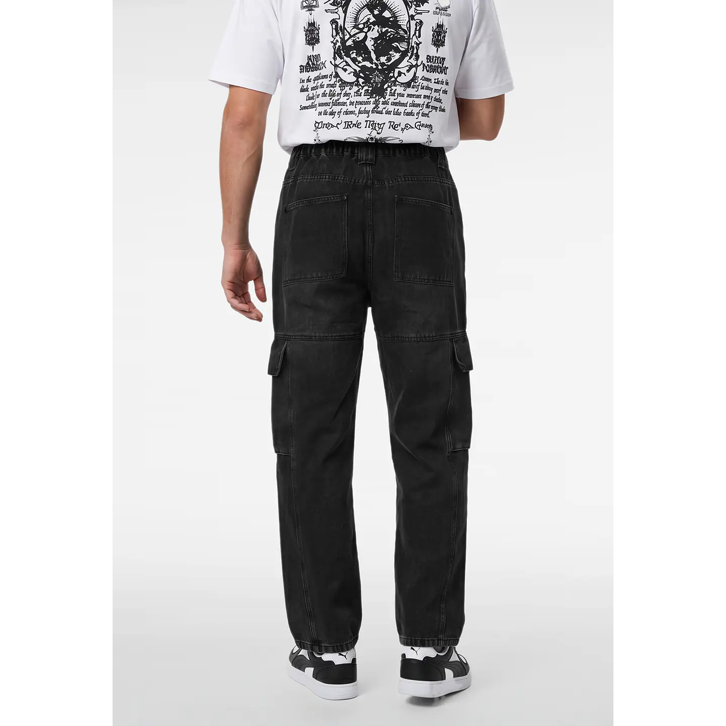 Jeans Procesado Cargo Hombre Negro 2