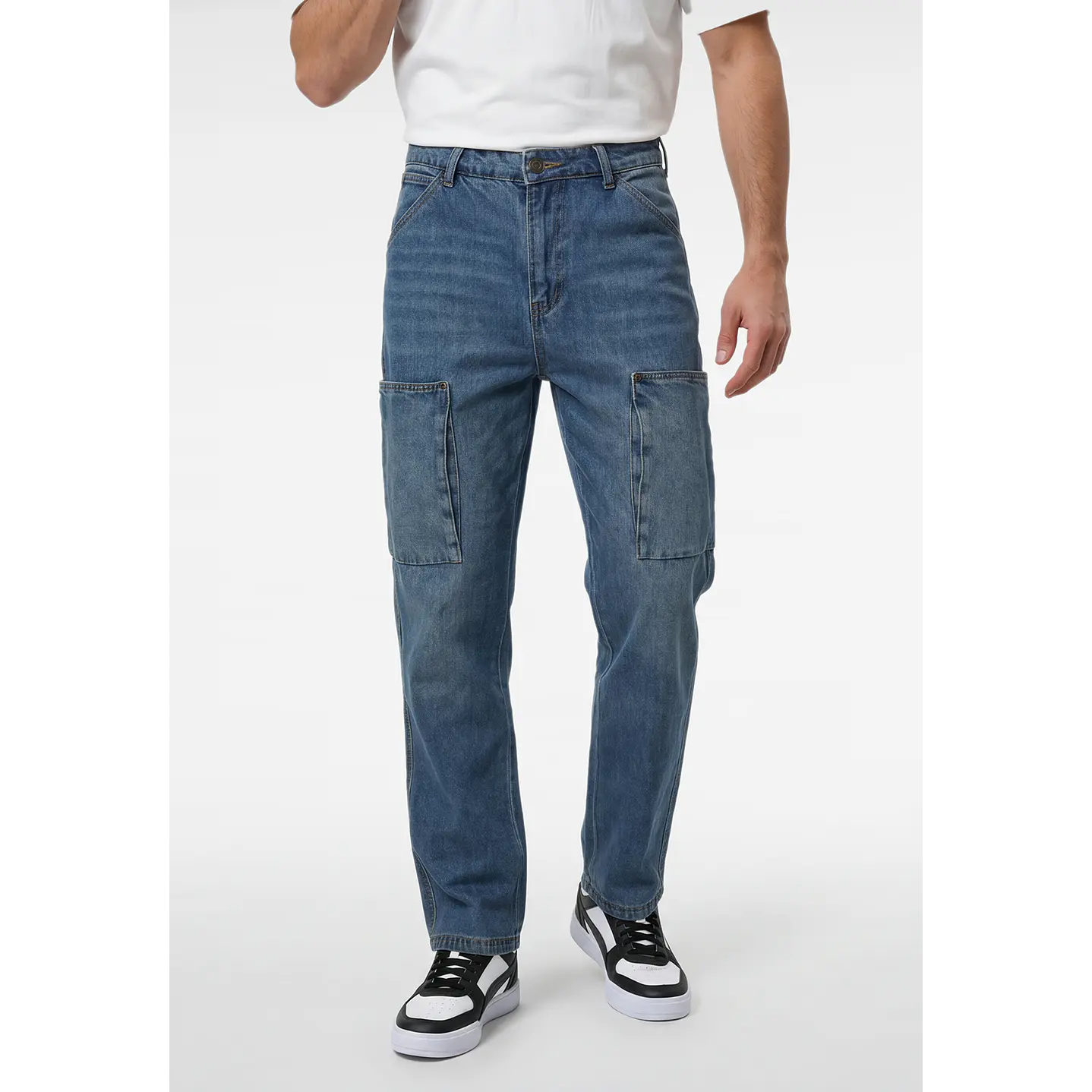 Jeans Cargo Hombre Azul 1