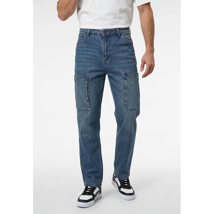 Jeans Cargo Hombre Azul 1