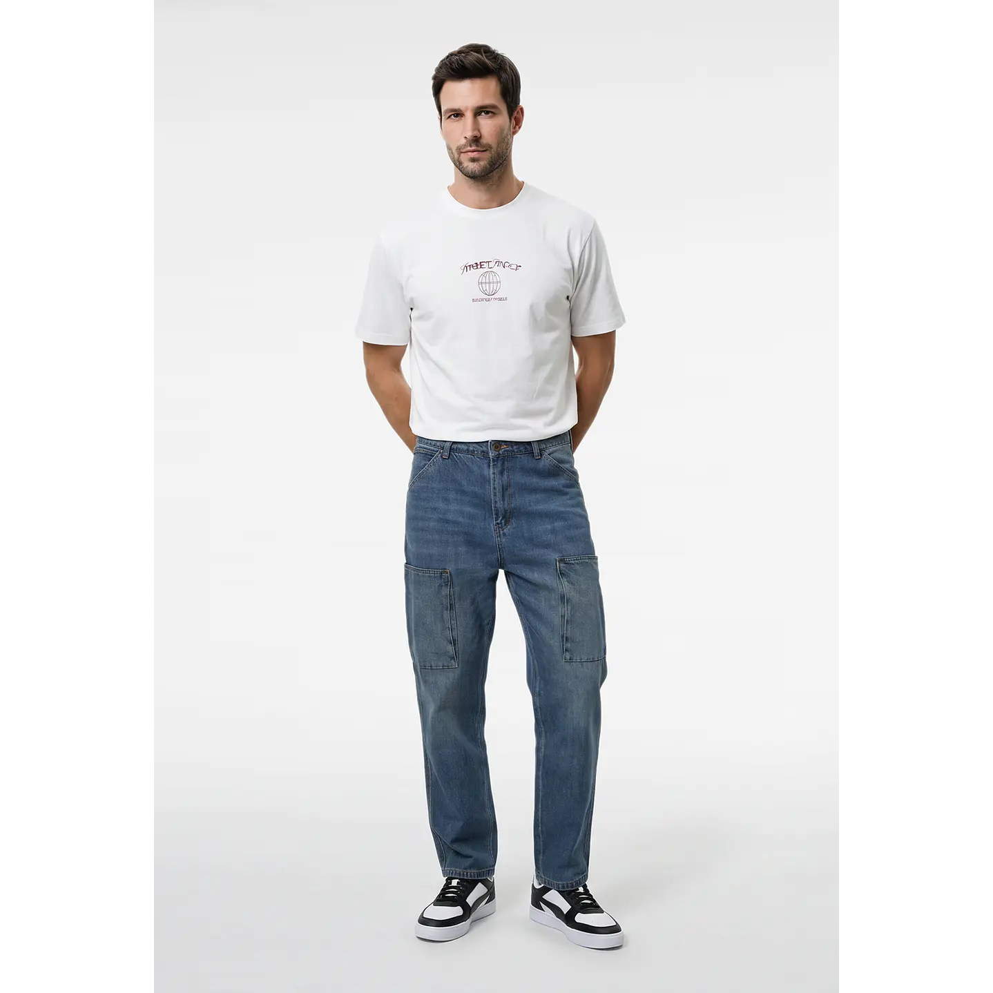 Jeans Cargo Hombre Azul 3