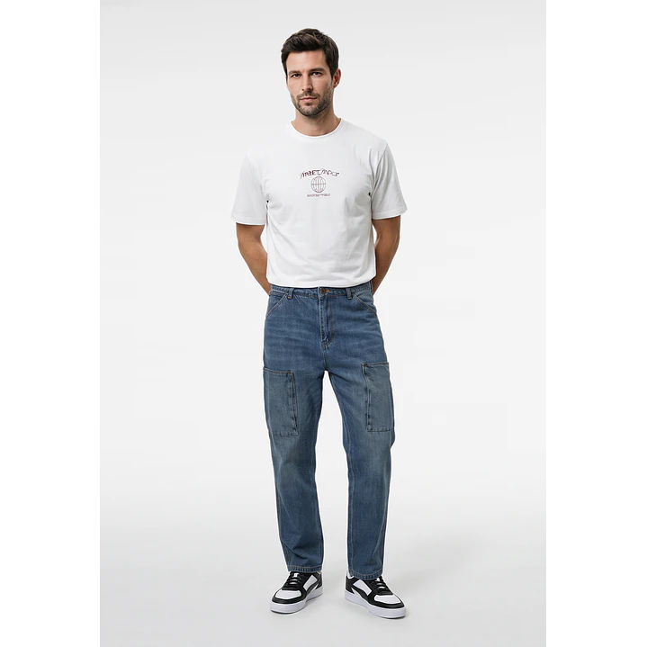 Jeans Cargo Hombre Azul 3