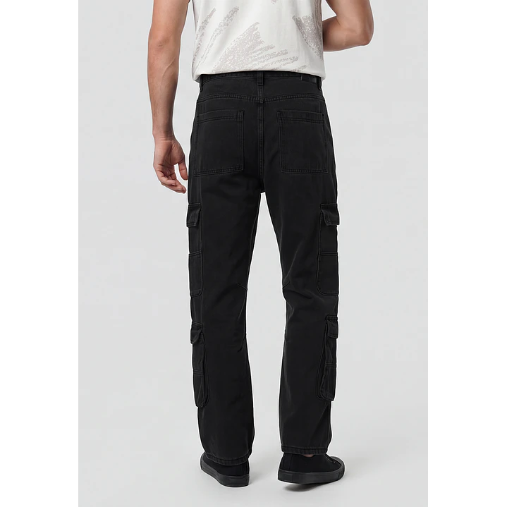 Jeans Cargo Hombre Negro 2