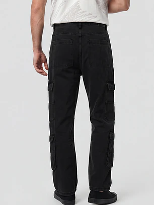 Jeans Cargo Hombre Negro