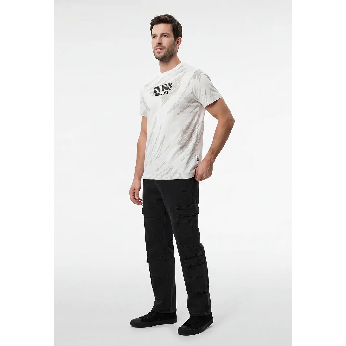 Jeans Cargo Hombre Negro 4