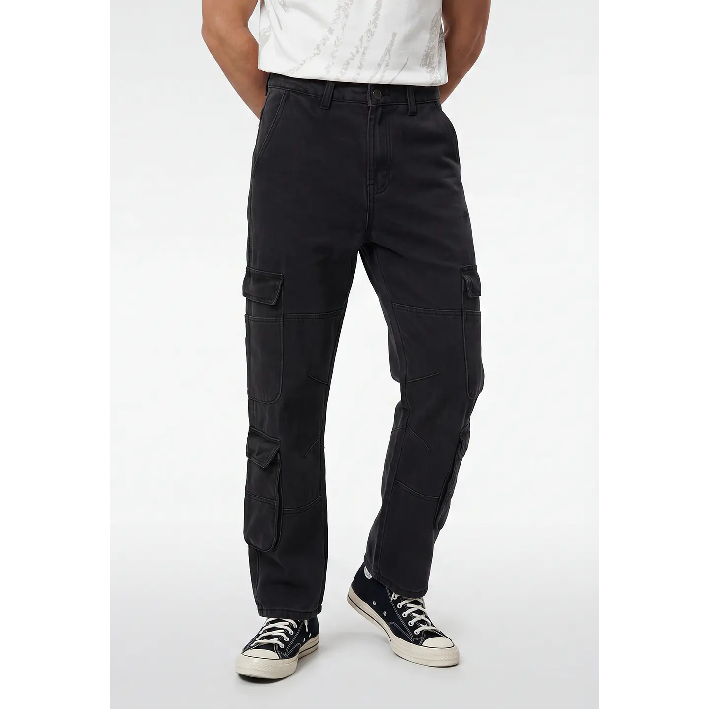 Jeans Cargo Hombre Negro 2