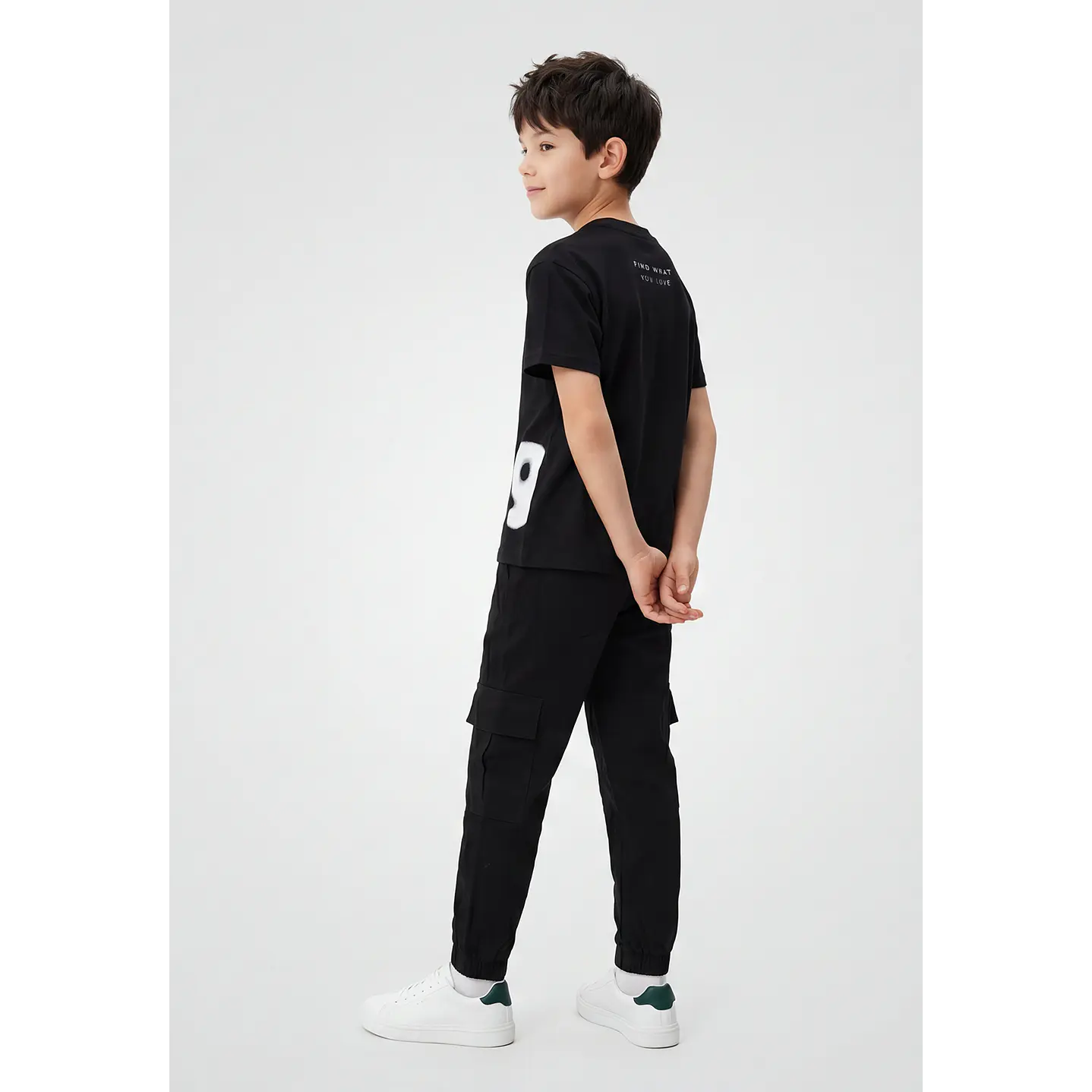 Pantalón Cargo Loose Fit Niño Negro 4
