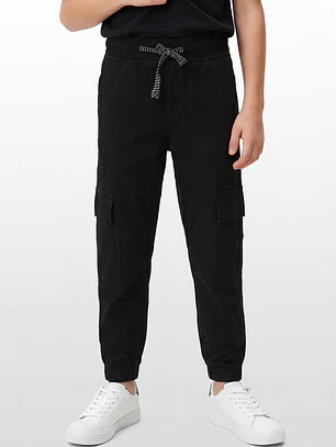 Pantalón Cargo Loose Fit Niño Negro