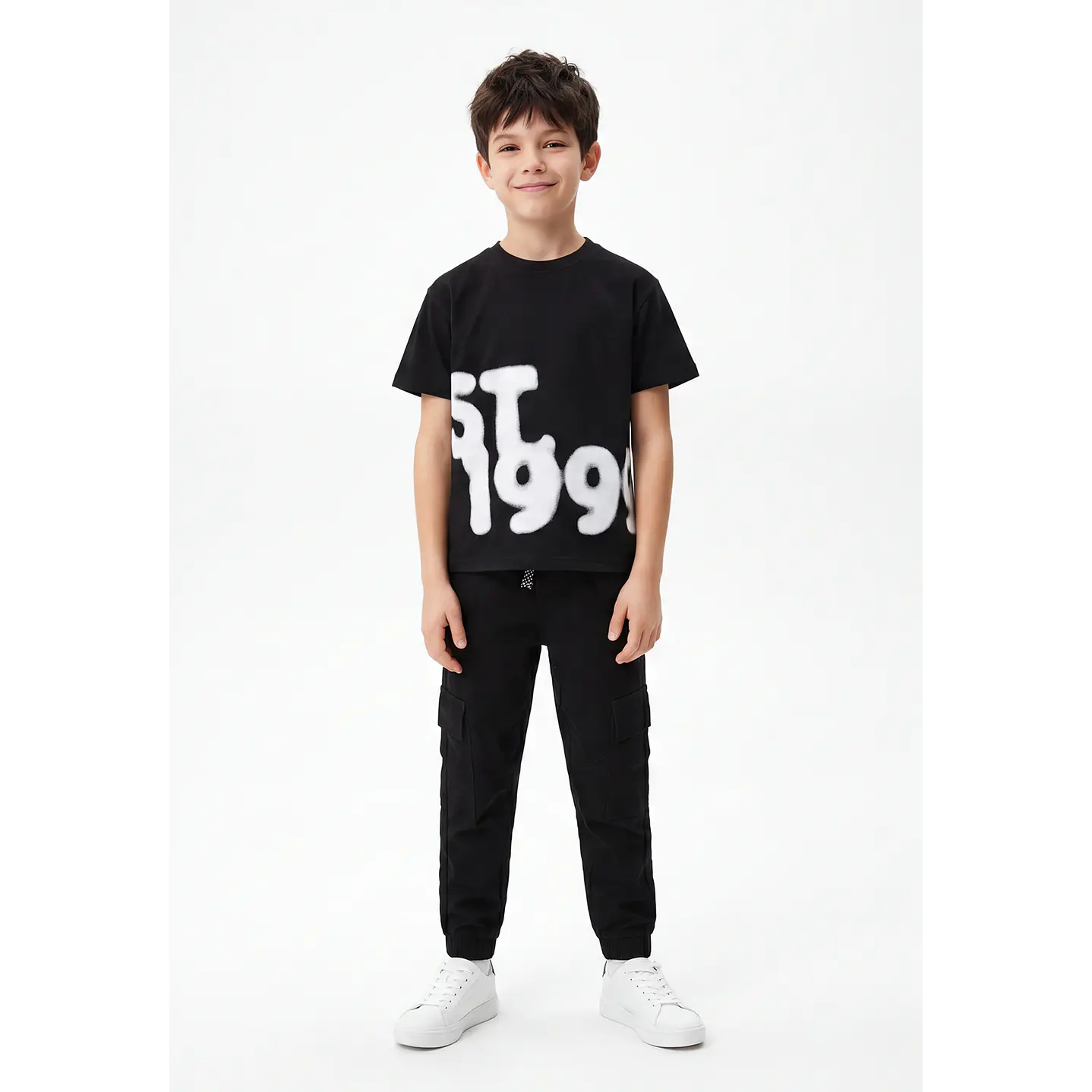 Pantalón Cargo Loose Fit Niño Negro 2