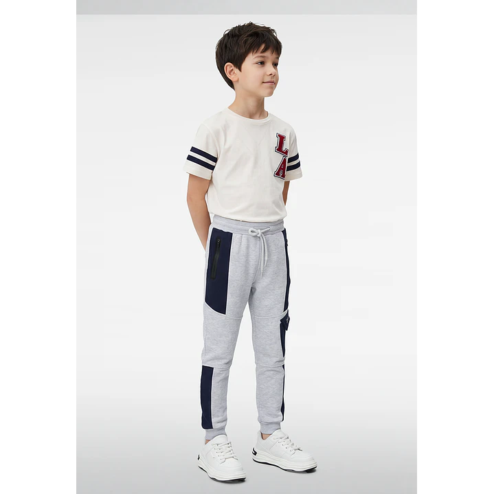 Buzo Deportivo Cargo Niño Gris 4