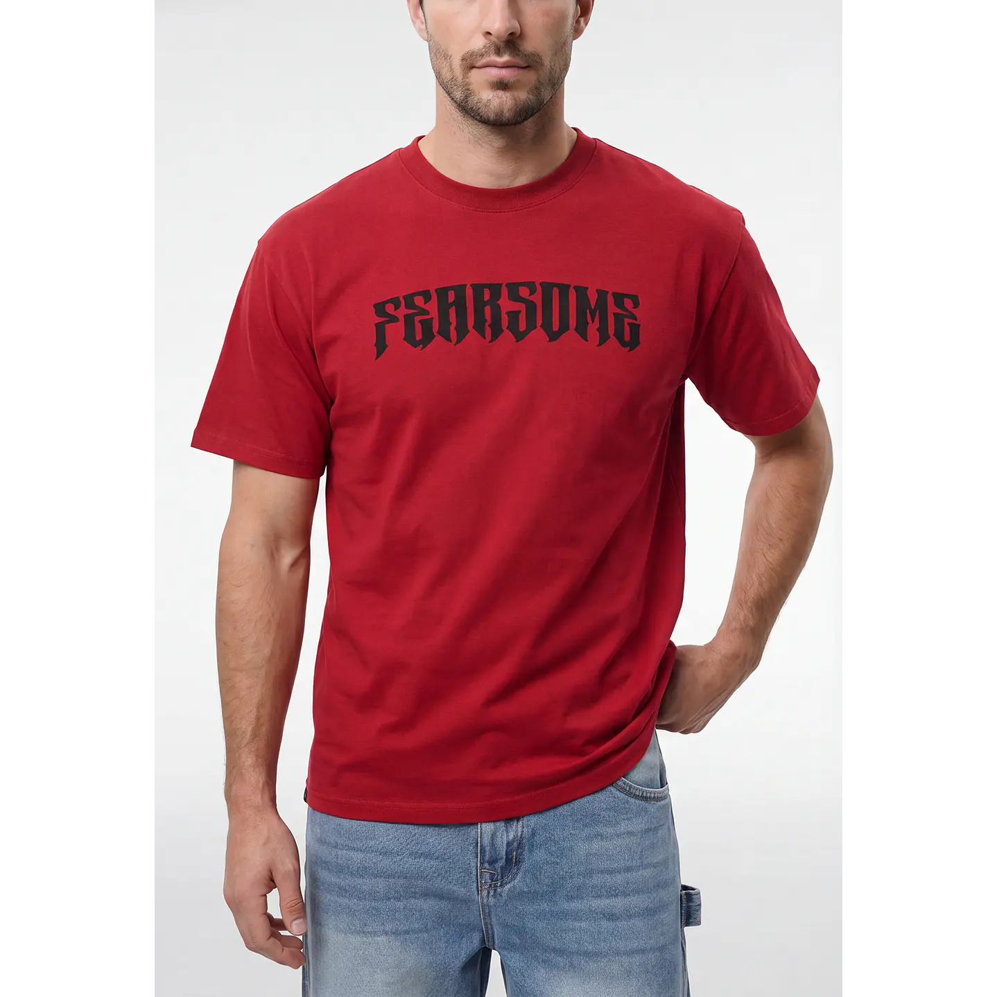 Polera Gothic Relaxed Hombre Rojo 4