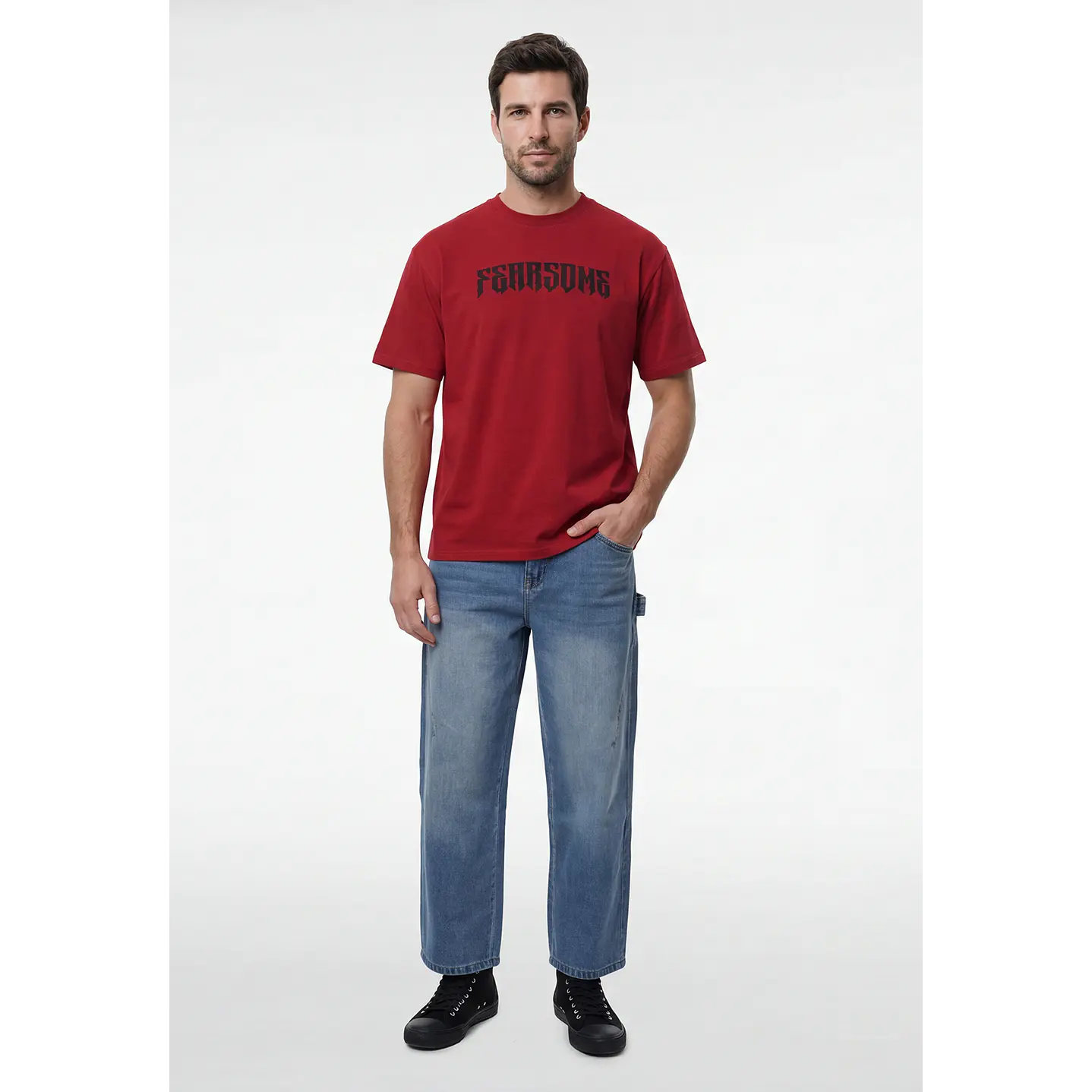 Polera Gothic Relaxed Hombre Rojo 3