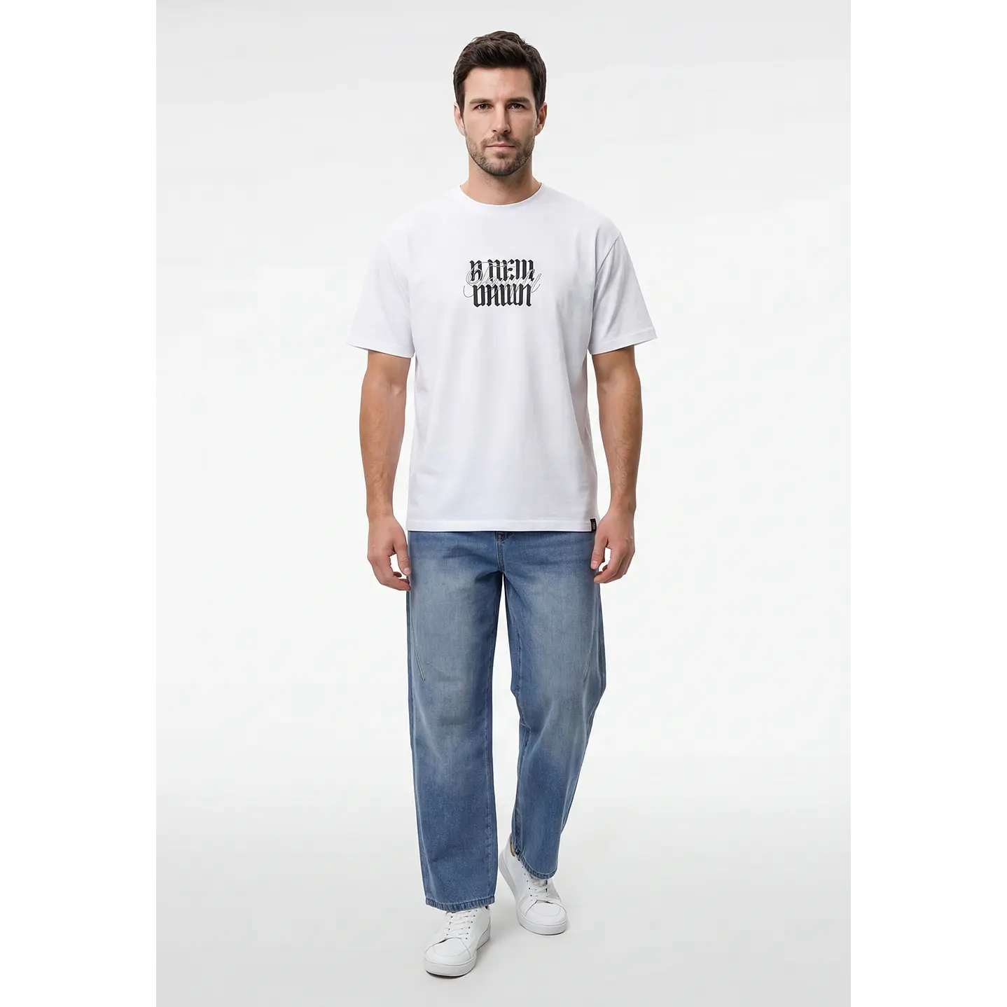 Polera Gothic Relaxed Hombre Blanco 3