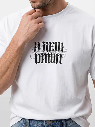 Polera Gothic Relaxed Hombre Blanco
