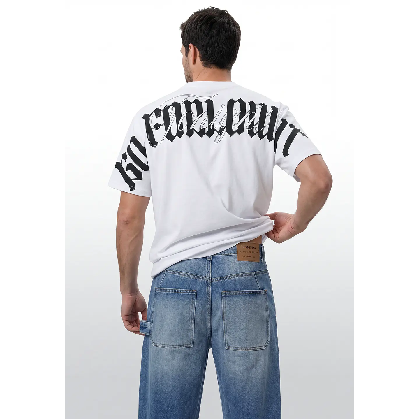 Polera Gothic Relaxed Hombre Blanco 2