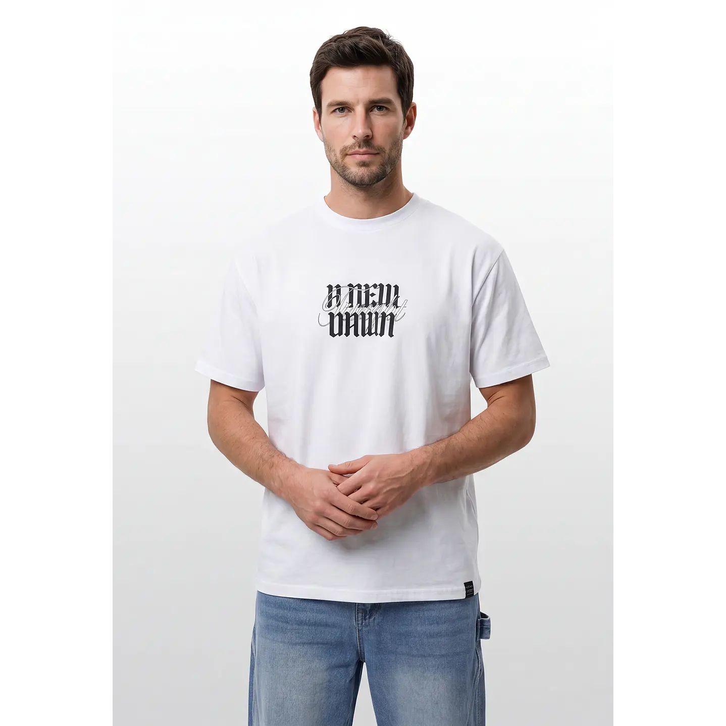 Polera Gothic Relaxed Hombre Blanco 1