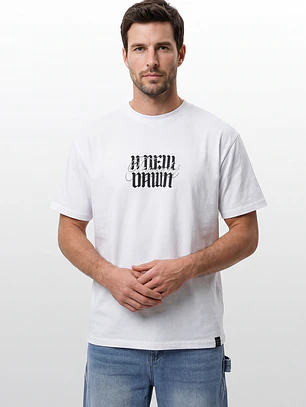 Polera Gothic Relaxed Hombre Blanco