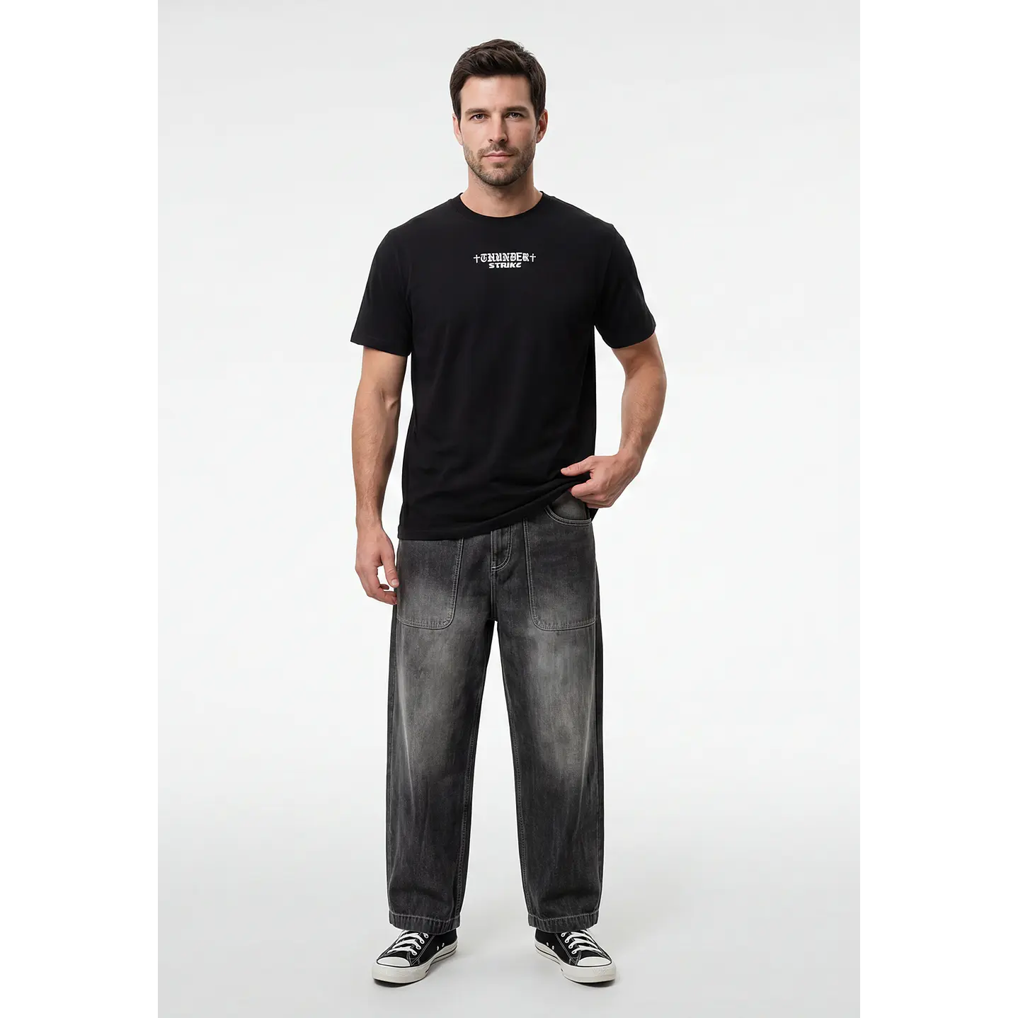 Polera Alas Hombre Negro 4