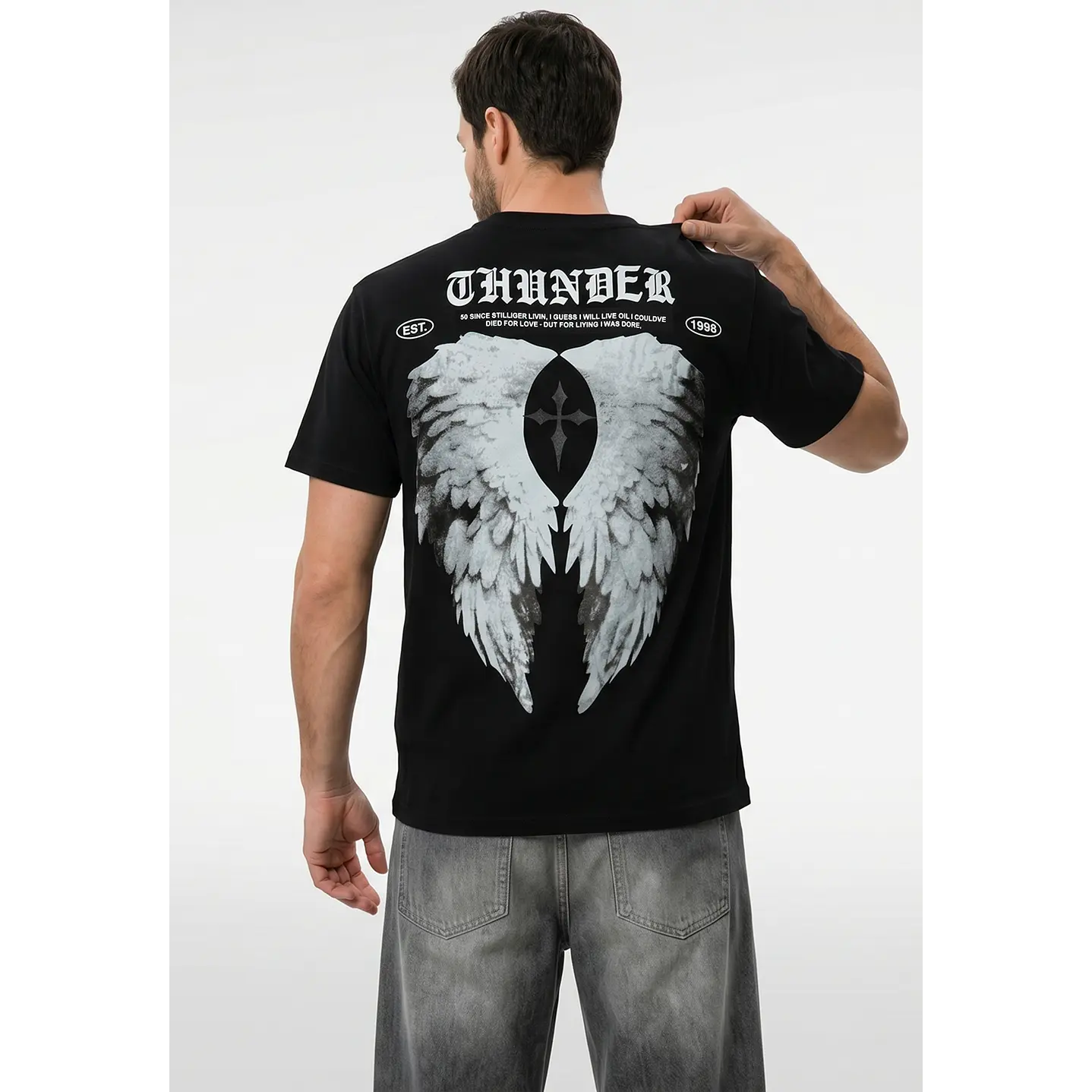Polera Alas Hombre Negro 1