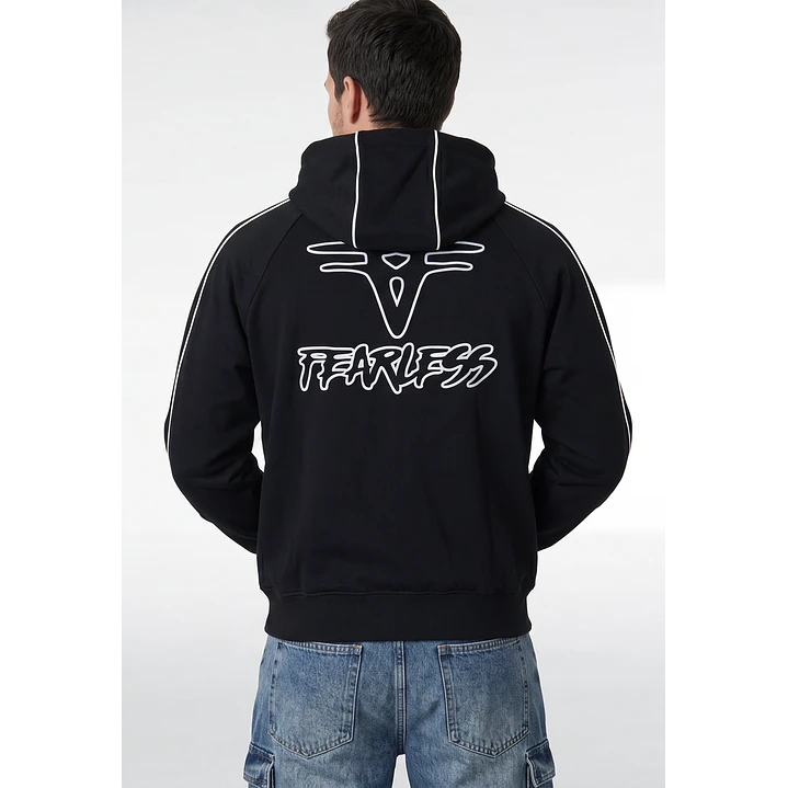 Polerón Lineas 3D Hombre Negro 1