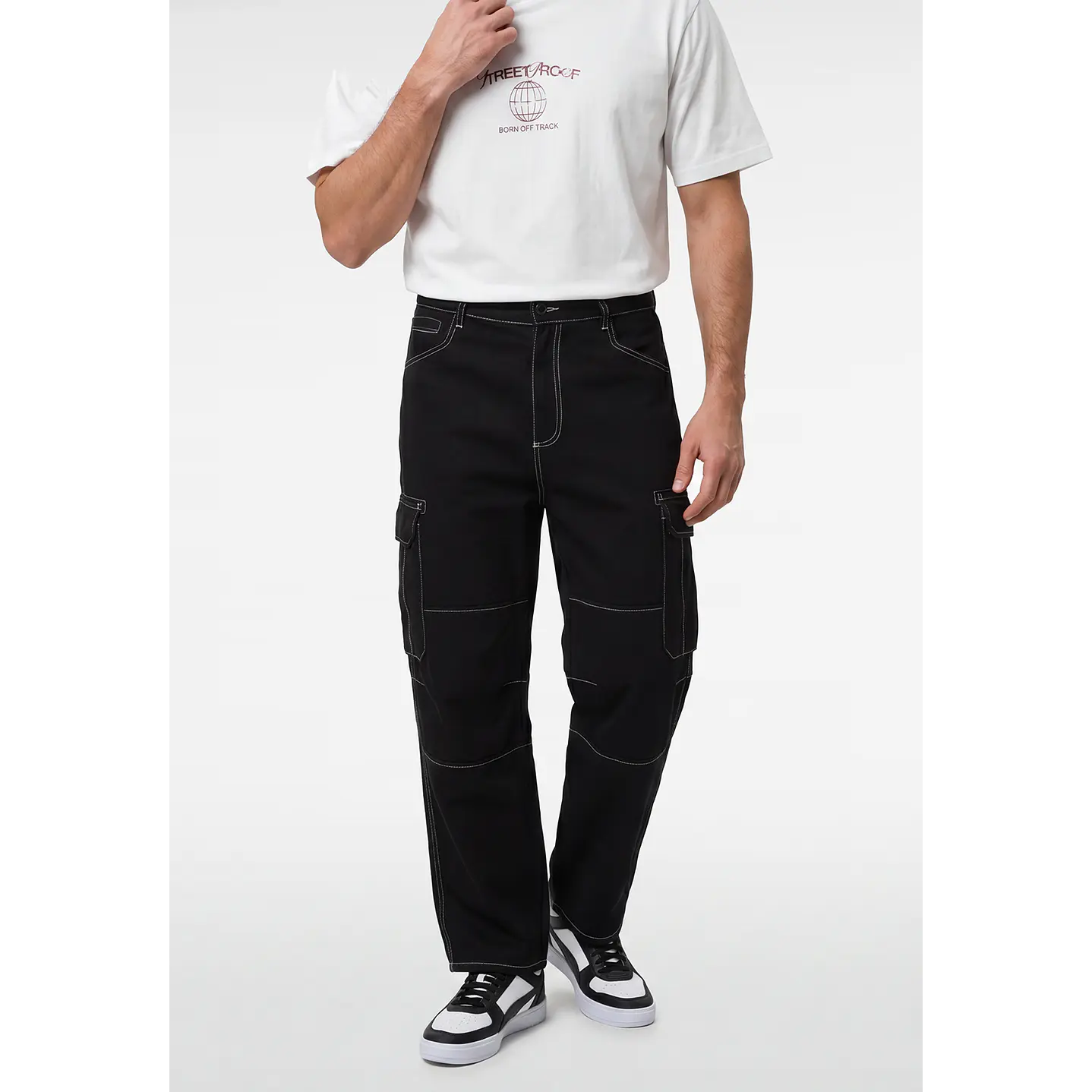 Jeans Cargo Ballon Hombre Negro 1